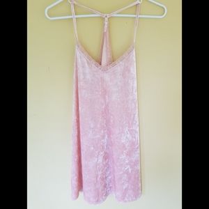 LALA Sleepwear Pink Crushed Velvet Nightgown